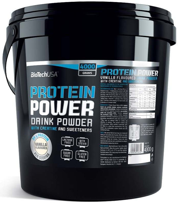 BioTechUSA Protein Power, Vanilla - 4000 grams