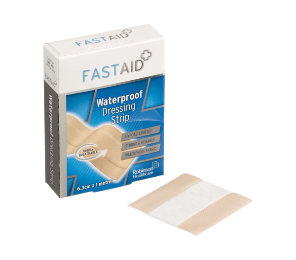 Fastaid Plasters Waterproof Strip 6.3cm x 1m - welzo