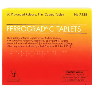 Ferrograd C Filmtabs Blister Pack of 30 - welzo