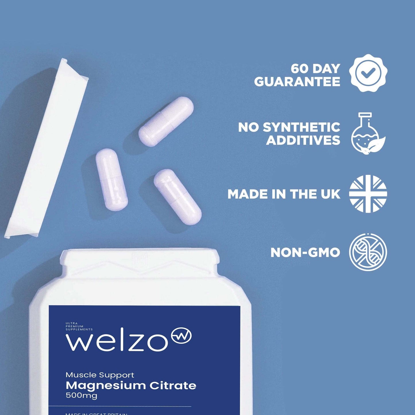 Welzo Magnesium Citrate 500mg 120 Capsules