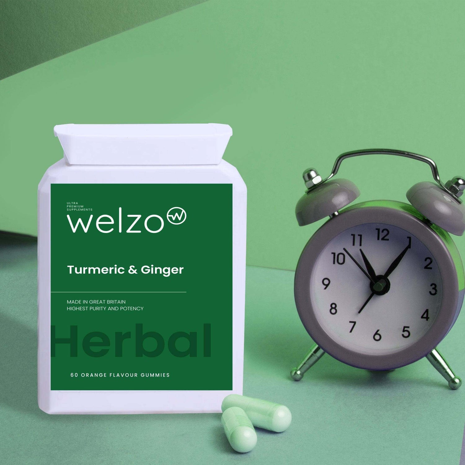 Welzo Turmeric & Ginger - 60 Orange Flavour Gummies