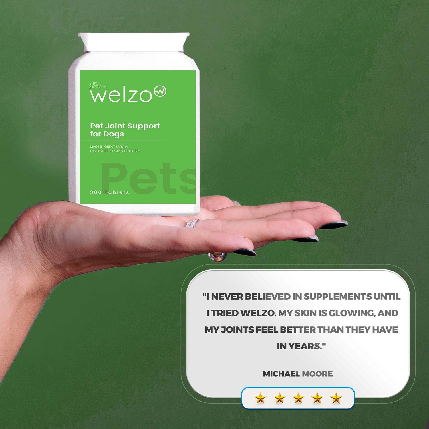 Welzo Pet Joint Support for Dogs 300 Tablets