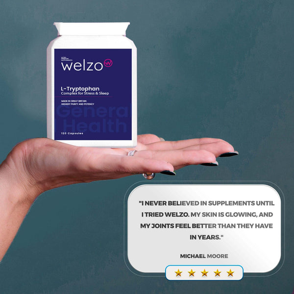 Welzo L-Tryptophan Complex for Stress & Sleep 120 Capsules