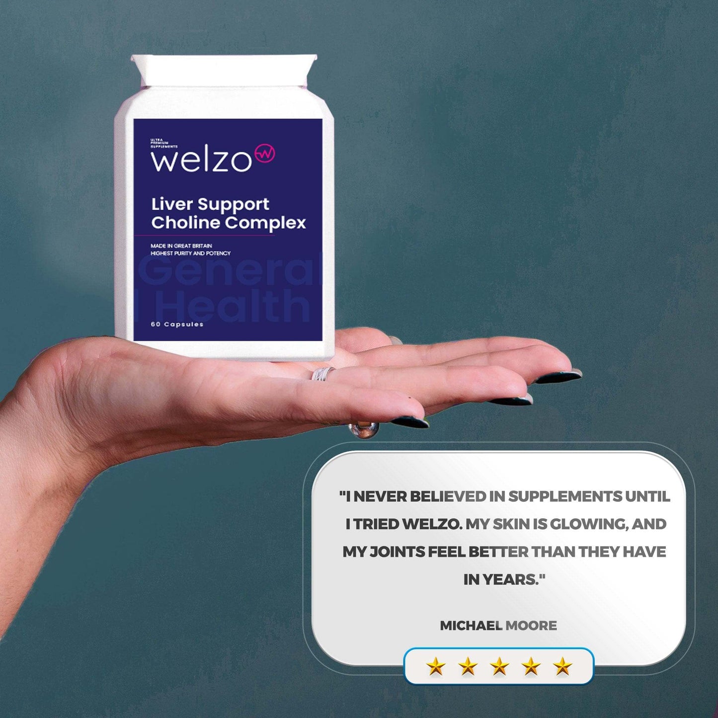 Welzo Liver Support Choline Complex 60 Capsules