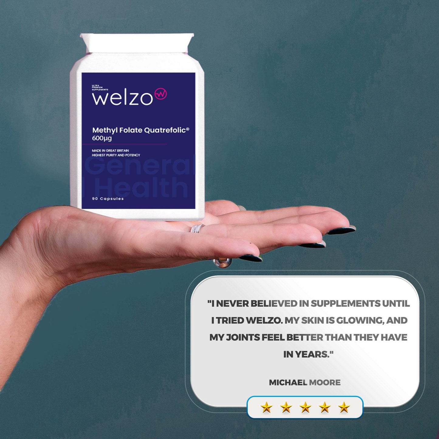 Welzo Methyl Folate Quatrefolic® 600µg 90 Capsules