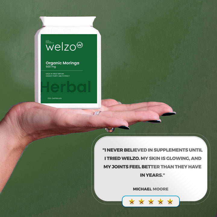 Welzo Organic Moringa 500mg 120 Capsules