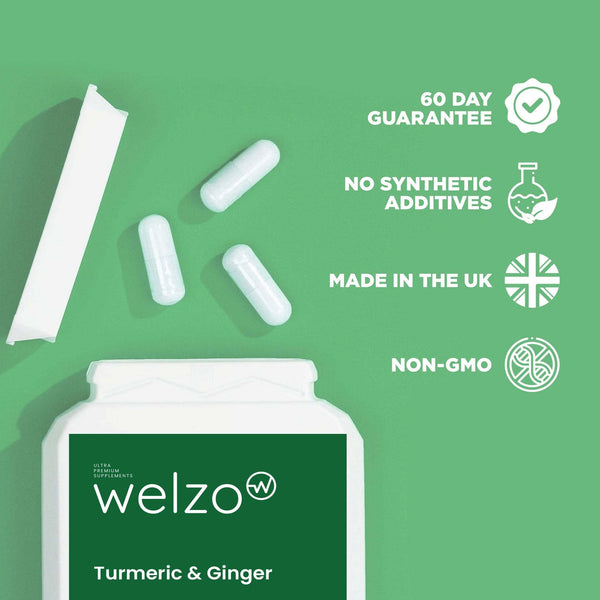 Welzo Turmeric & Ginger - 60 Orange Flavour Gummies