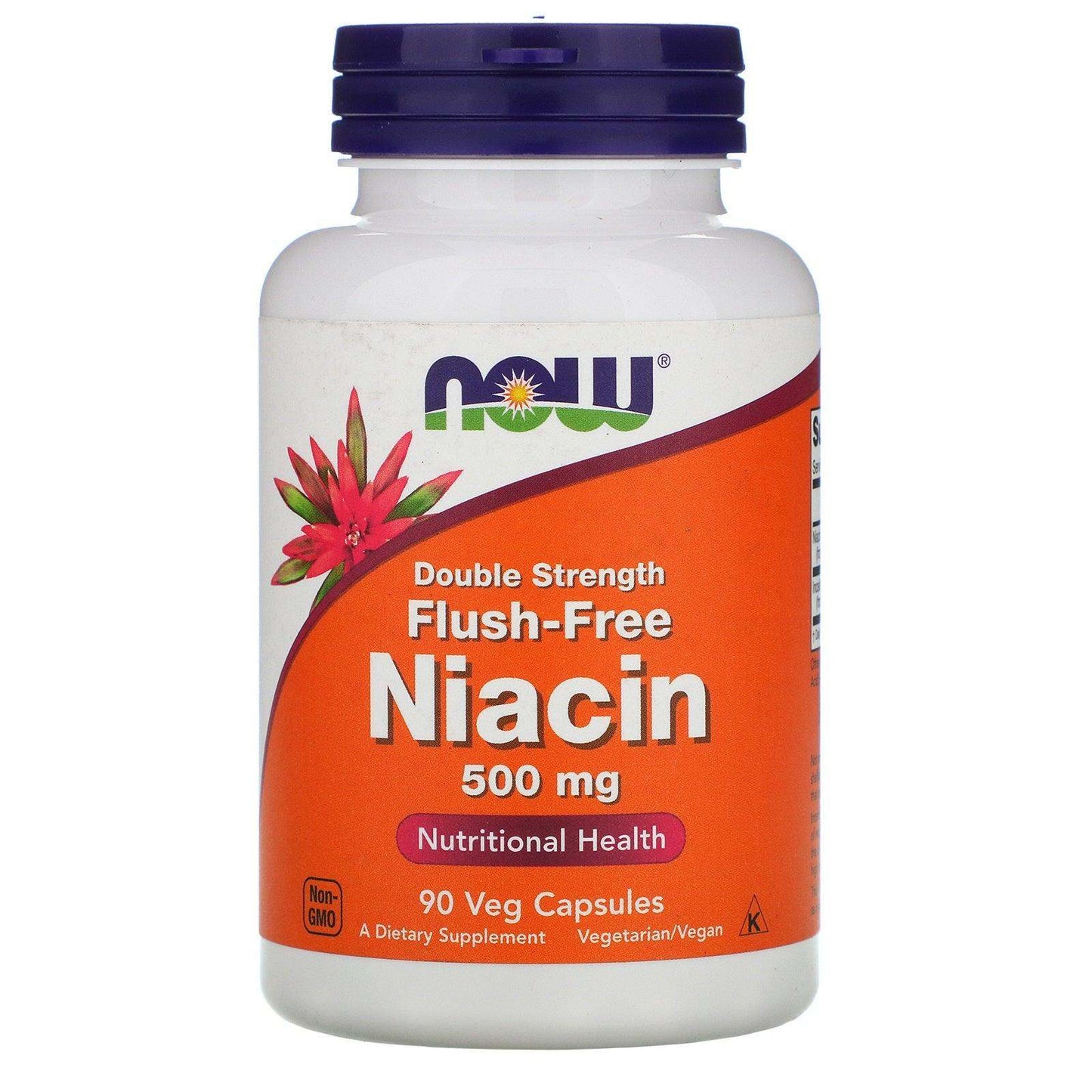 Flush-Free Niacin, Double Strength 500mg - 90 Capsules - Now Foods - welzo