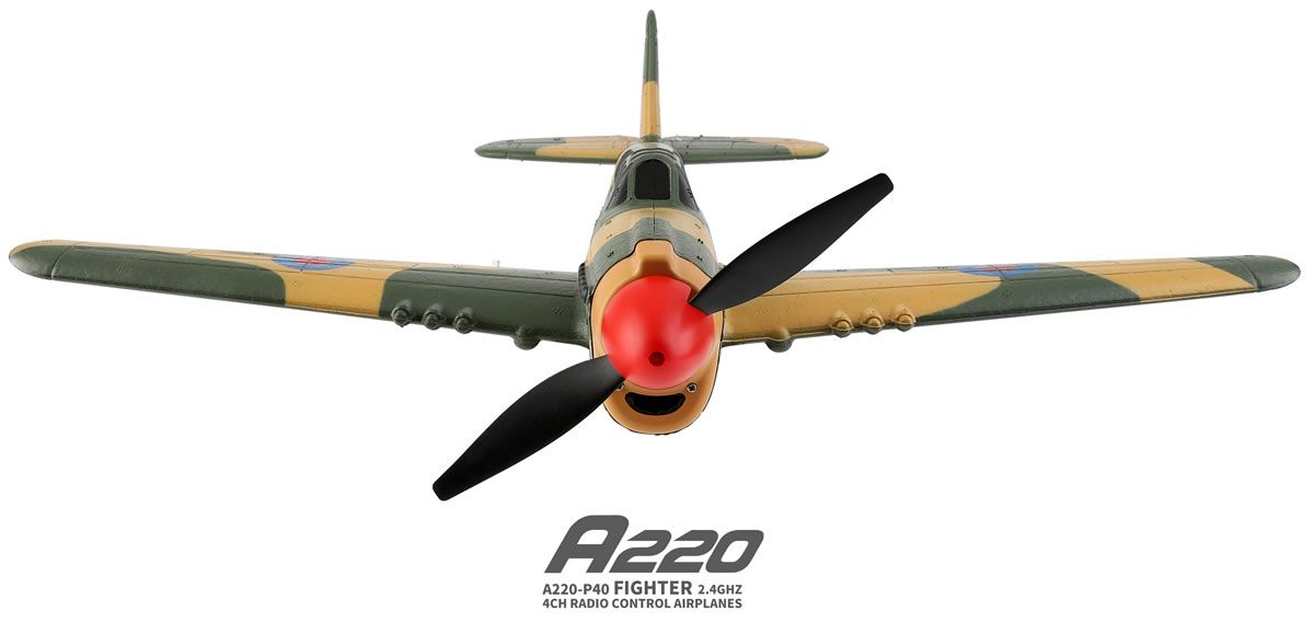 SkyRaptor P40 Warbird RTF αεροπλάνο RC 4 καναλιών με γυροσκόπιο αυτόματου πιλότου