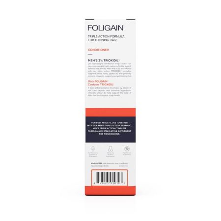 Foligain Triple Action Conditioner pro ztenčení vlasů pro muže s 2% trioxidil (8 FL Oz) 236ml