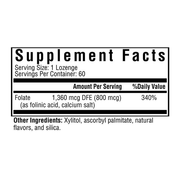 Folinic acid - 800 mcg - 60 zuigtabletten - op zoek naar gezondheid