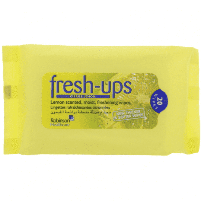 Fresh Ups Moist Tissues Citrus Lemon Pack of 20 - welzo