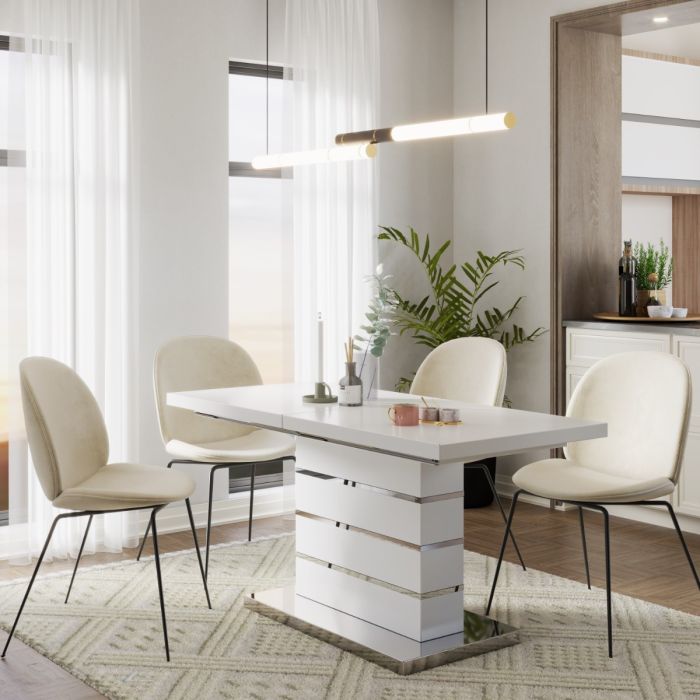 Oscura Round Black Dining Table - 120cm, φαινόμενο ξύλου με σταθμισμένη βάση (αντίγραφο)
