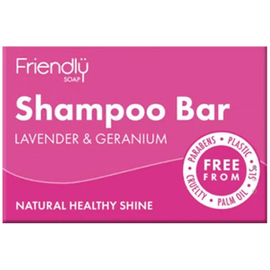 Friendly Soap Lavender & Geranium Shampoo Bar 95g - welzo