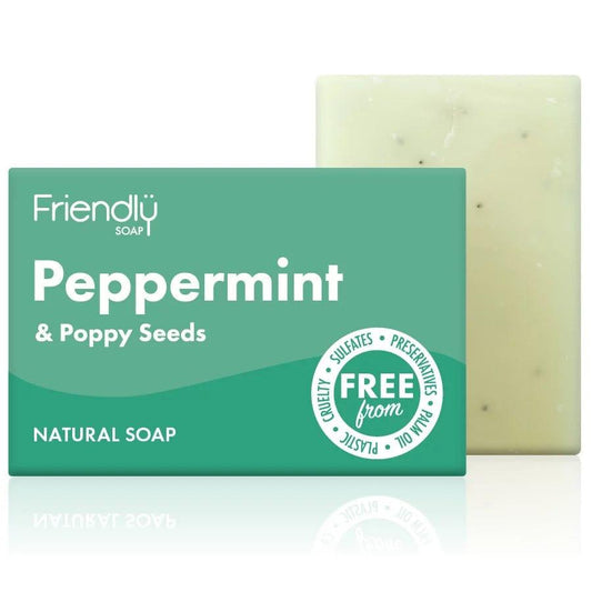 Friendly Soap Peppermint & Poppy Seed Soap 95g - welzo
