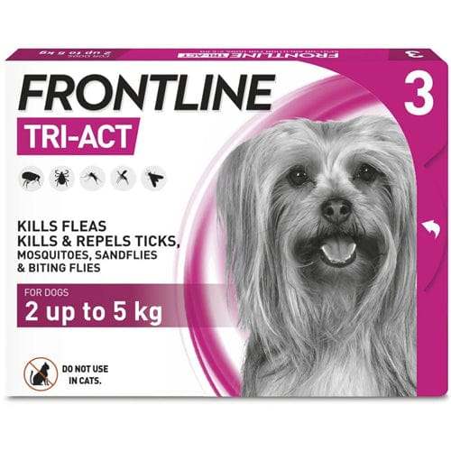 Frontline Tri-Act Spot On Extra Small Dogs Pipettes Pack of 3 - welzo