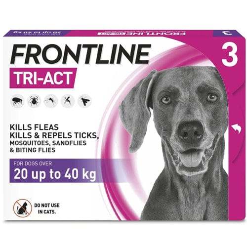 Frontline Tri-Act Spot On Large Dogs Pipettes Pack of 3 - welzo