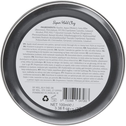 Dapper Dan Super Hold Ultra Matte Clay 100ml