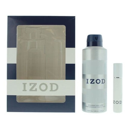 Izod White 2 Piece Gift Set Eau de Toilette 15ml Body Spray 200ml for Men