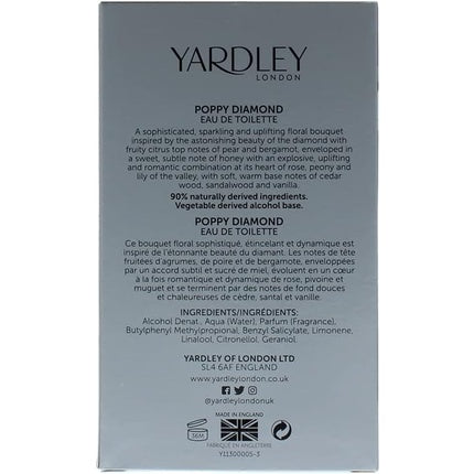 Yardley London Poppy Diamond EDT Perfume Fragrance for Her 50ml