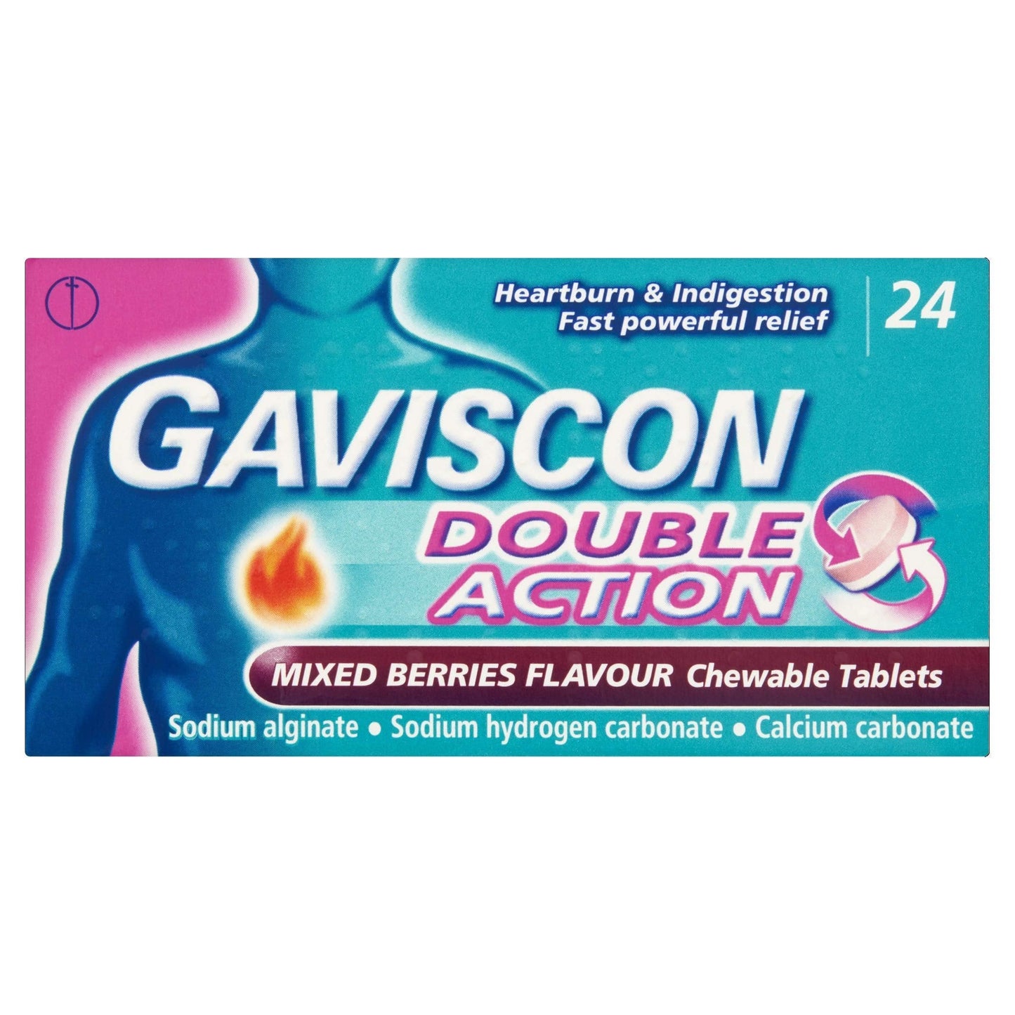 Gaviscon Double Action Mixed Berries Tablets Pack of 24 - welzo