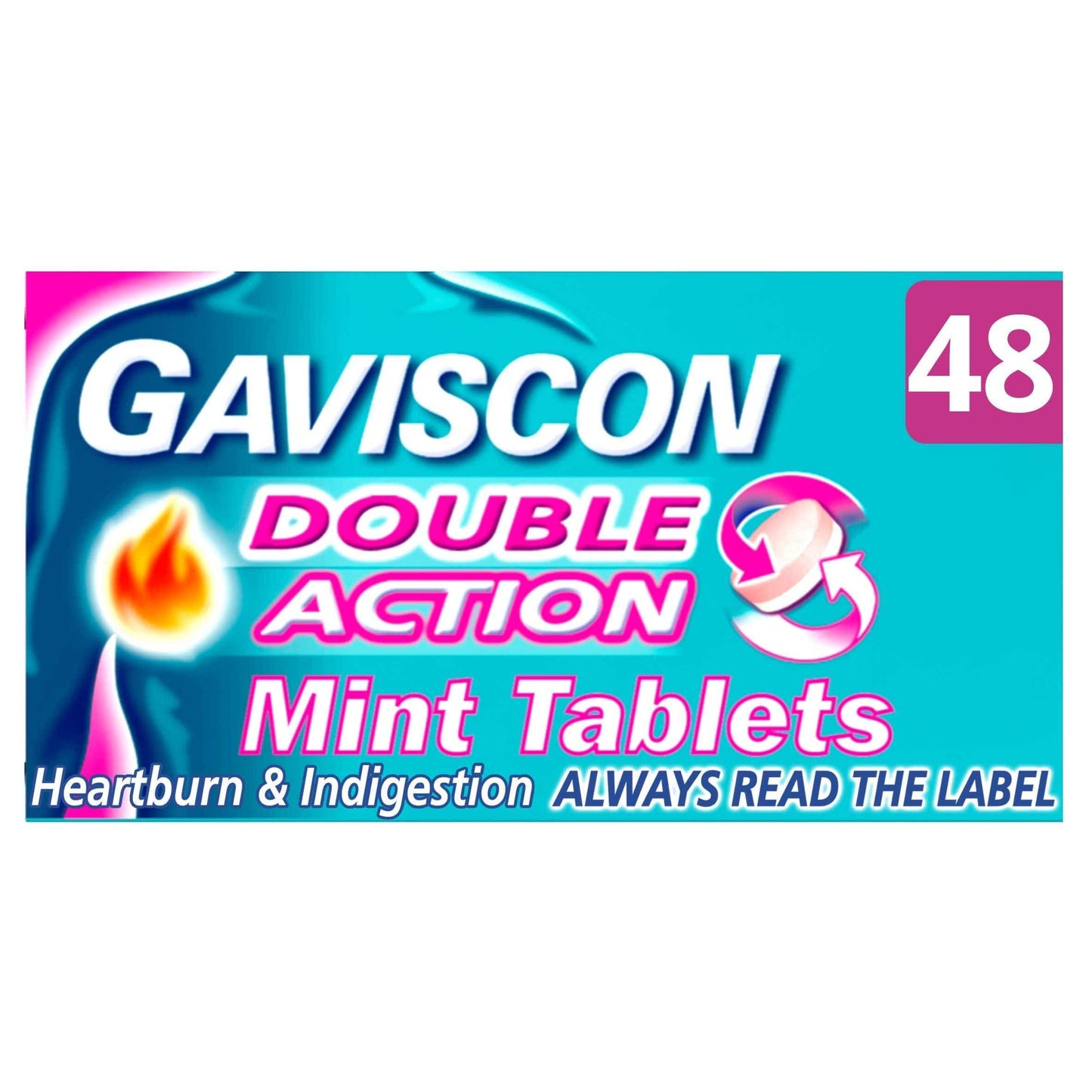 Gaviscon Double Action Tablets Mint Pack of 48 - welzo