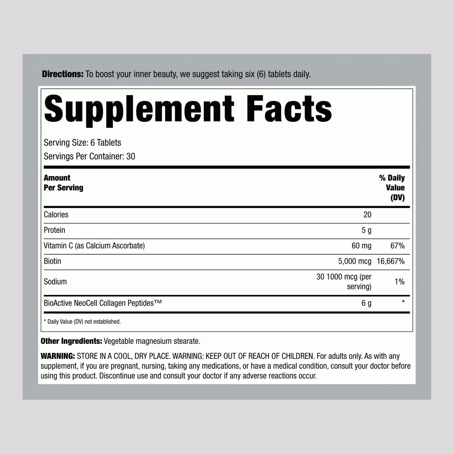 NeoCell, Grassfed Collagen Peptides + Vitamin C & Biotin