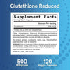 Glutathione Reduced, 500 mg, 120 Capsules - Jarrow Formulas - welzo