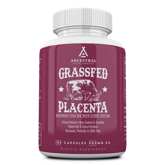 Grass Fed Beef Placenta w/ Liver - 180 Capsules - Ancestral Supplements - welzo