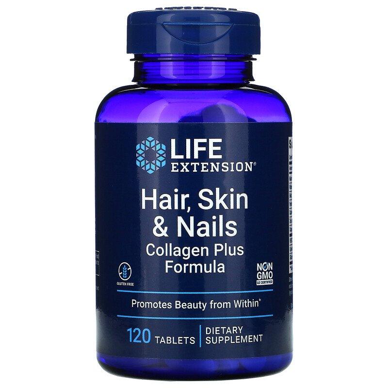 Hair, Skin & Nails, Collagen Plus Formula, 120 tablets - Life Extension - welzo