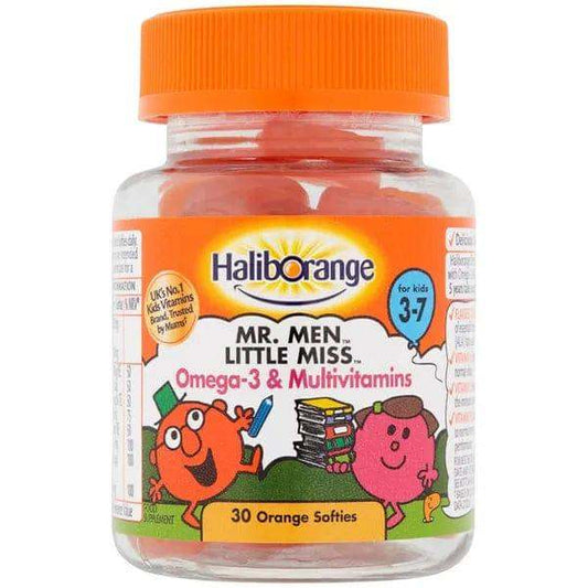 Haliborange Mr Men Omega-3 & Multivitamins Orange Softies Pack of 30 - welzo