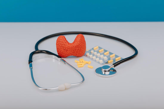 Thyroid medication with stethoscope