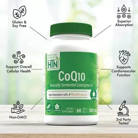 Health Thru Nutrition CoQ10 with BioPerine 100mg 60 Softgels