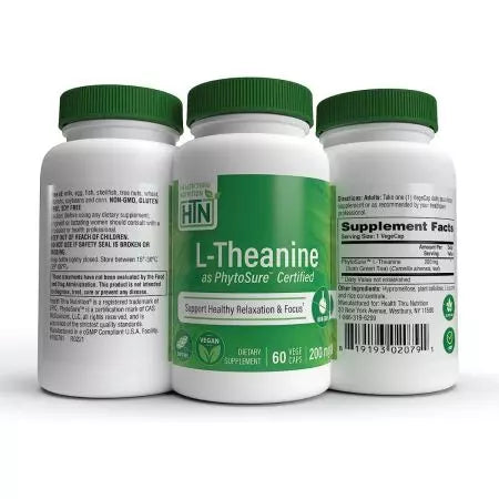 Gezondheid via Nutrition Ltheanine 200mg 60 Veggie Capsules