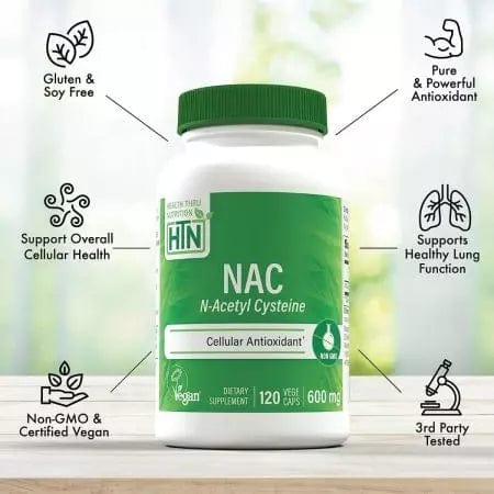 Health Thru Nutrition NAC (NAcetyl Cysteine) 600mg 120 Veggie Capsules