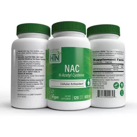 Health Thru Nutrition NAC (NAcetyl Cysteine) 600mg 120 Veggie Capsules