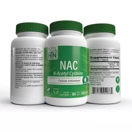 Health Thru Nutrition NAC (NAcetyl Cysteine) 600mg 60 Veggie Capsules