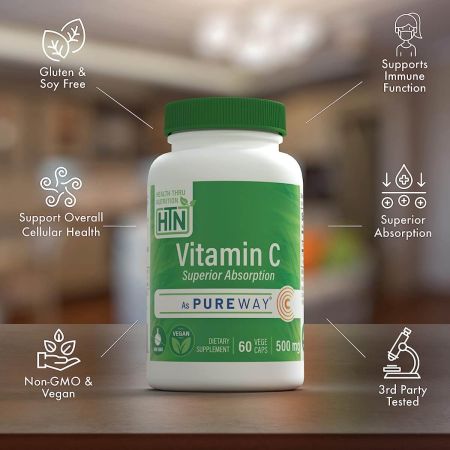 Health Thru Nutrition Vitamin C 500mg 60 Veggie Capsules