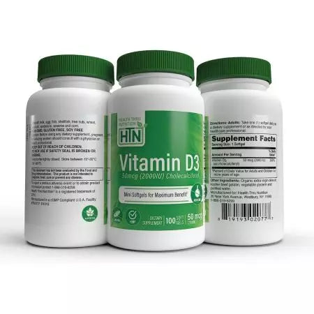 Veselība caur uzturvērtību vitamīnu D3 2 000iu (50mcg) 100 mīksto želeju