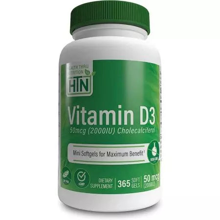 Gezondheid via voeding vitamine D3 2.000iu (50mcg) 365 softgels