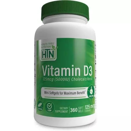 Υγεία μέσω διατροφής βιταμίνης D3 5.000IU (125mcg) 360 softgels