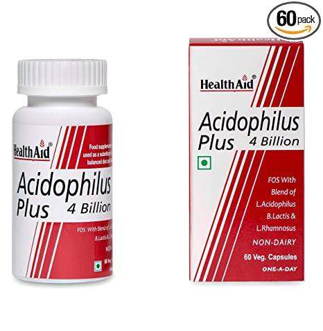 HealthAid Acidophilus Plus 4 Billion Vegicaps Pack of 60 - welzo