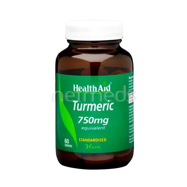 HealthAid Turmeric 750mg Tablets Pack of 60 - welzo