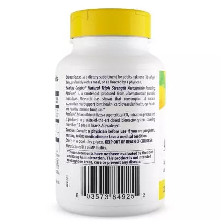 Hälsosamt ursprung astaxanthin 12 mg 60 softgels