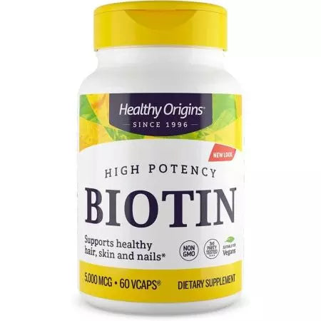 Sund oprindelse Biotin 5.000 mcg 60 veggie kapsler