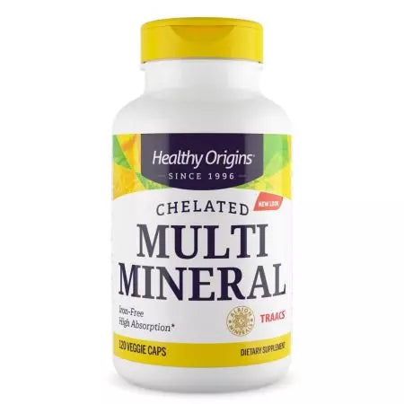 Gezonde oorsprong gechelateerde multi -minerale 120 vegetarische capsules