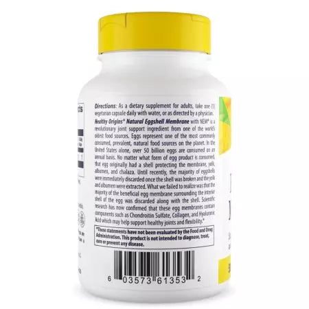 Origines saines Membrane d'oeuf 500 mg 30 capsules végétariennes