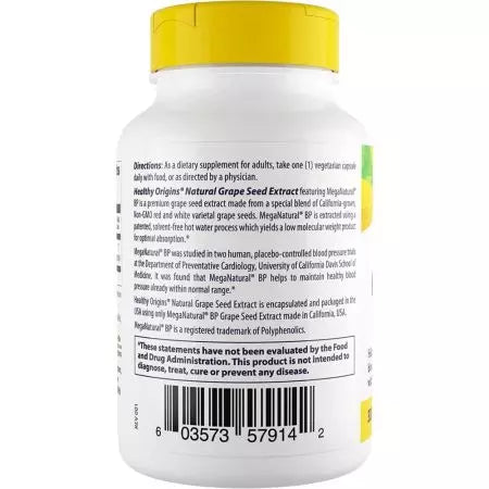 Tervislik päritolu viinamarjaseemneekstrakt (Mega NaturalBP) 300 mg 60 köögiviljakapslit