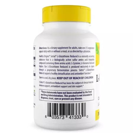 Healthy Origins LGlutathione Reduced 250mg 60 Veggie Capsules