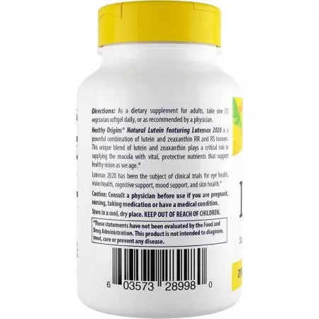 Origins saludables Lutein 20mg 180 Softgels Veggie